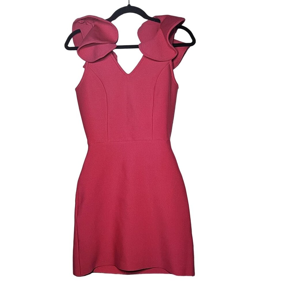 Hot‎ Pink Ruffle Sleeves Open Back Dress Small Barbie Valentines Date Hoco Party